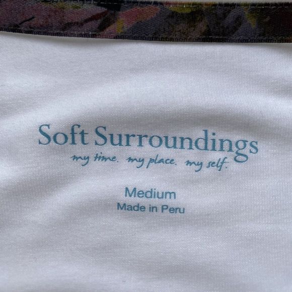 Soft Surroundings Top White M Crew Neck Long Sleeve Back Draped Knit Jersey NWT - Picture 5 of 6